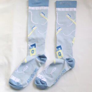 Figs New Blue Knee High Compression Socks Size M